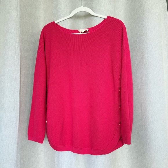Sezane Merino Wool Cotton Pink Crewneck Long Sleeve Sweater M - Picture 3 of 12